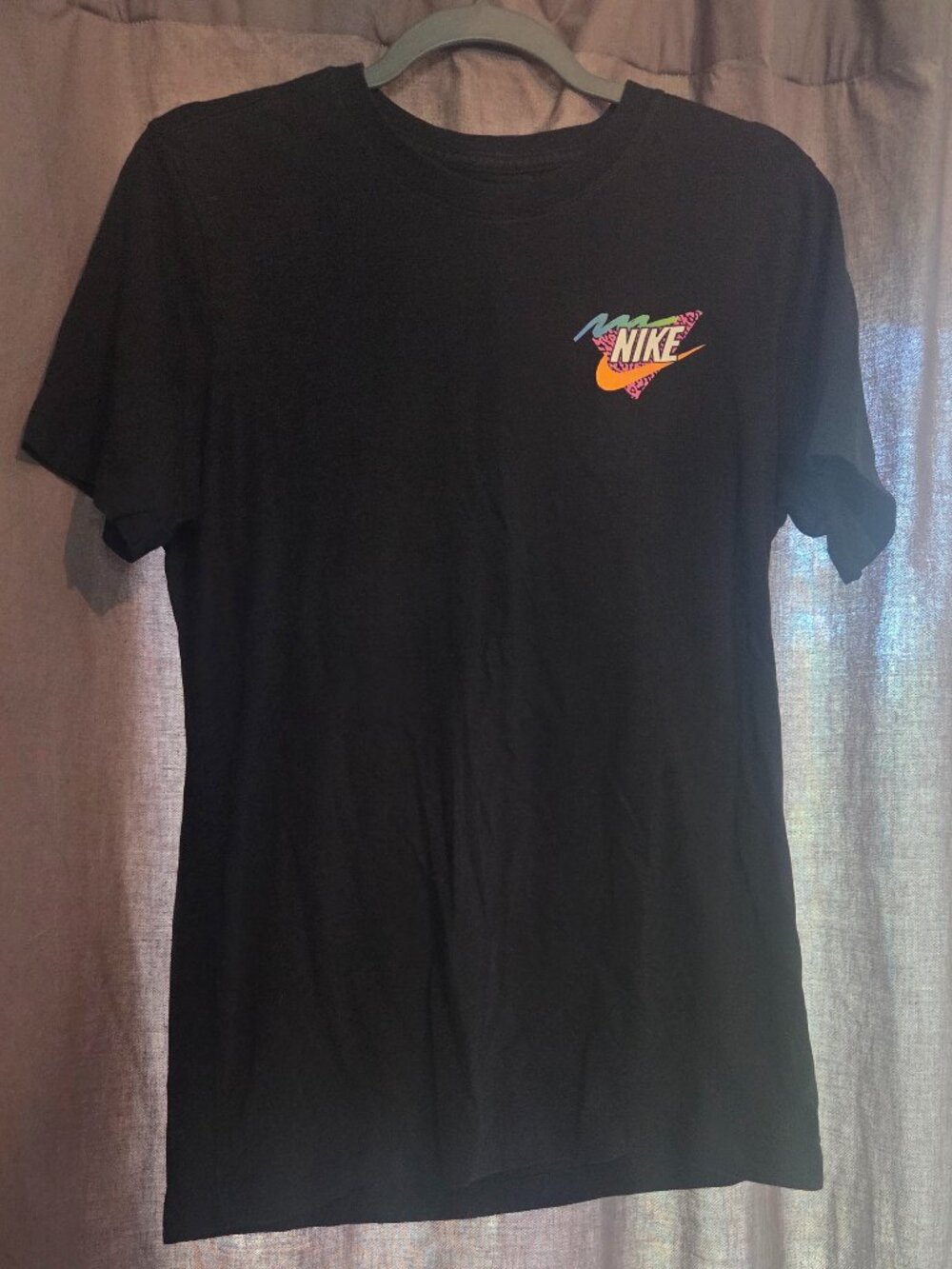 Nike Black Tee with Colorful Pug Graphic and Blue Sunglasses (on back) Size Sml